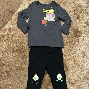 NWT Cat & Jack Halloween monster sweatpants sweatshirt outfit set